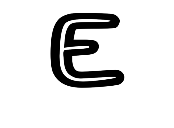 Bold Outlined Comic Mono Letter E