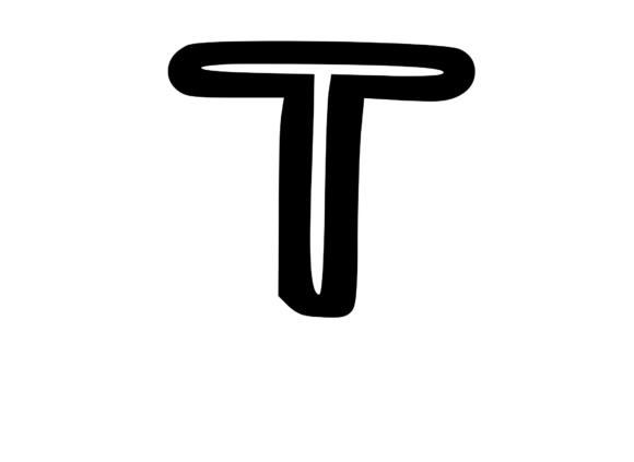 Bold Outlined Comic Mono Letter T
