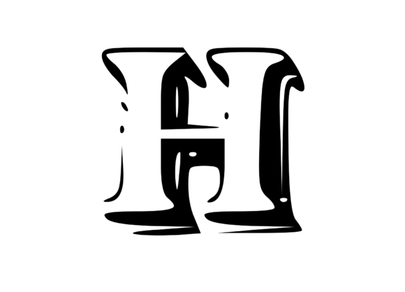 Fun Whacky Playful Mono Letter H V.2