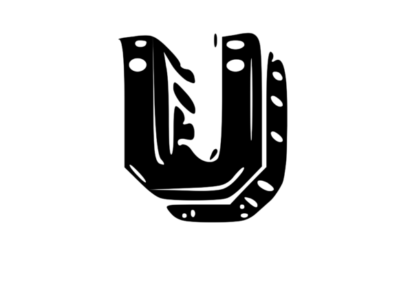 Fun Whacky Playful Mono Letter U V.2