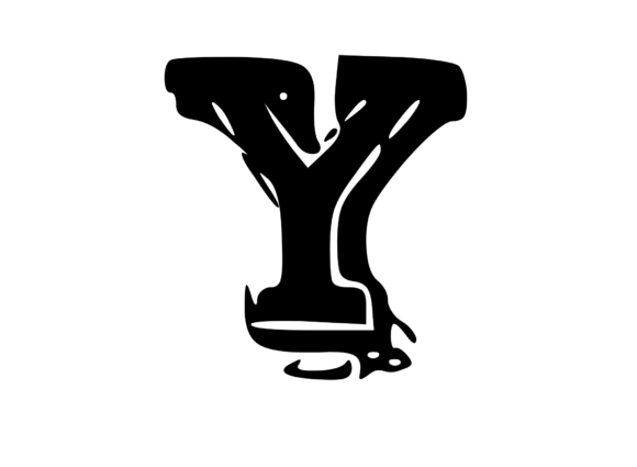 Fun Whacky Playful Mono Letter Y V.1