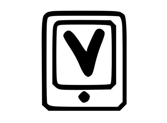 Mobile Tablet Device Mono Letter V Design Review