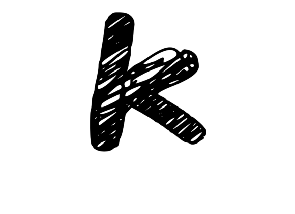 Rough and Messy Scribbled Mono Letter K